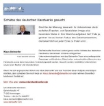 Schätze des deutschen Handwerks gesucht | baumetall.de im Juni 2014