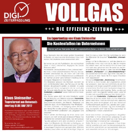 Expertentipp von Klaus Steinseifer | Die Kostenfallen im Unternehmen | VOLLGAS