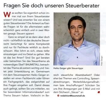 Frangen Sie doch unseren Steuerberater | BAUMETALL