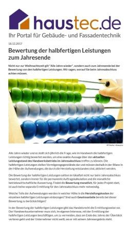 Bewertung der halbfertigen Leistungen zum Jahresende | haustec.de