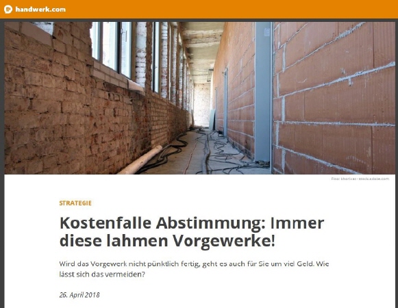 Kostenfalle Abstimmung: Immer diese lahmen Vorgewerke!