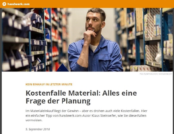 Kostenfalle Material | handwerk.com | Autor Klaus Steinseifer