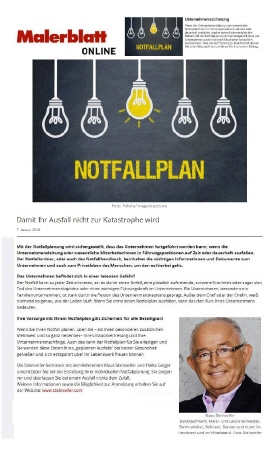 Unternehmenssicherung | Malerblatt im Januar 2019