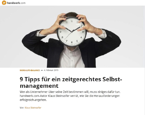 Zeitgerechtes Selbstmanagement | Autor Klaus Steinseifer