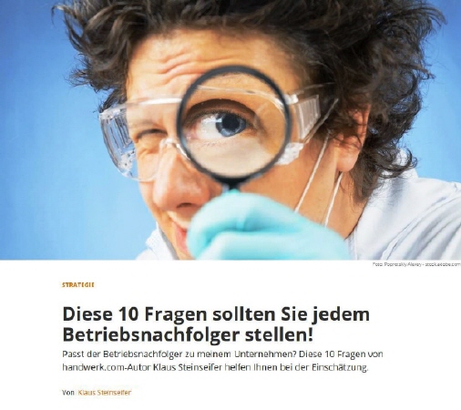 Diese 10 Fragen sollten Sie jedem Betriebsnachfolger stellen! | Autor Klaus Steinseifer