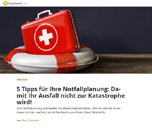 5 Tipps für Ihre Notfallplanung | Autor Klaus Steinseifer