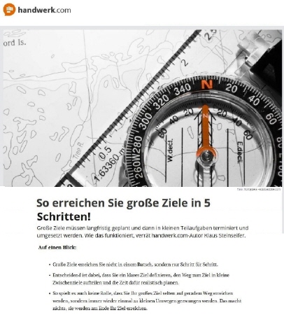 So erreichen Sie große Ziele in 5 Schritten! | handwerk.com | Autor Klaus Steinseifer