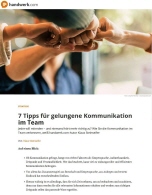 7 Tipps für die gelungene Kommunikation im Team | Autor Klaus Steinseifer