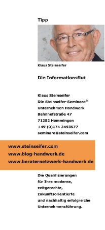 Der Tipp von Klaus Steinseifer | Die Informationsflut