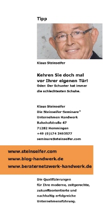 Der Tipp von Klaus Steinseifer | Kehren Sie doch mal vor Ihrer eigenen Tür!