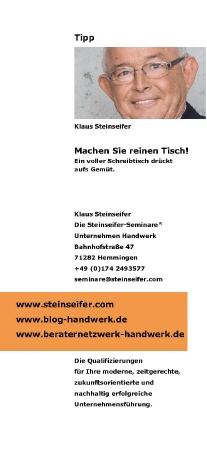 Der Tipp von Klaus Steinseifer | Machen Sie reinen Tisch