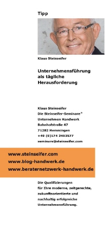 Der Tipp von Klaus Steinseifer | Unternehmensführung als tägliche Herausforderung