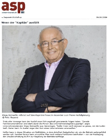 Wenn der Kapit&auml;n ausf&auml;llt - asp im August 2019