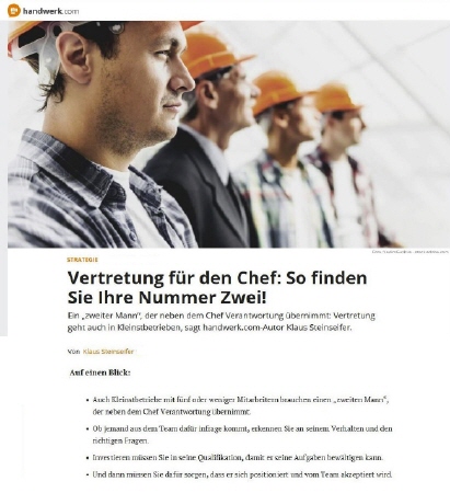 Vertretung für den Chef | handwerk.com | Autor Klaus Steinseifer