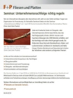 Unternehmensnachfolge richtig regeln | Fliesen und Platten im M&auml;rz 2019