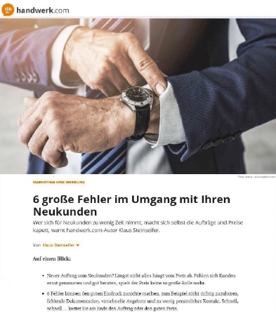 6 gro&szlig;e Fehler im Umgang mit Ihren Neukunden | Autor Klaus Steinseifer