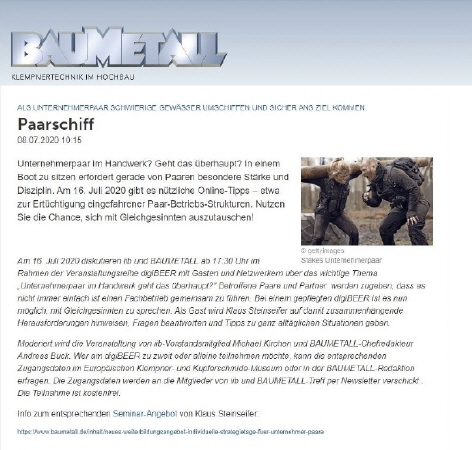 Paarschiff f&uuml;r Unternehmerpaare