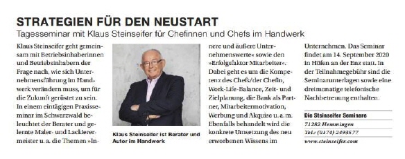 Strategien f&uuml;r den Neustart - dds im August 2020