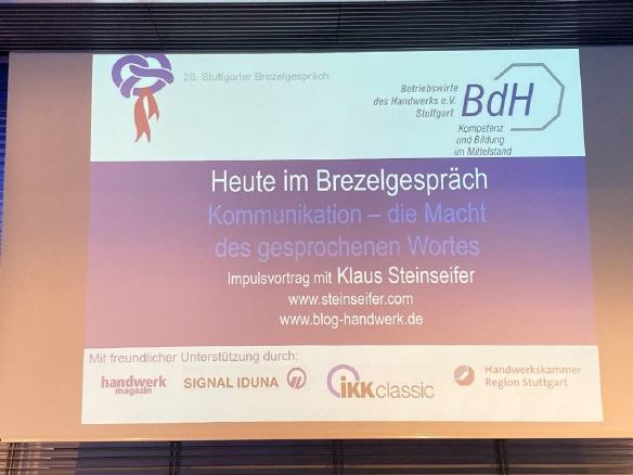 Expertenvortrag und Fachvortrag Kommunikation von und mit Klaus Steinseifer f&uuml;r die Betriebswirte des Handwerks in Stuttgart am 24. November 2023 3