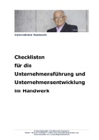 Checklisten von Klaus Steinseifer f&uuml;r die Unternehmensf&uuml;hrung und Unternehmensentwicklung im  Handwerk