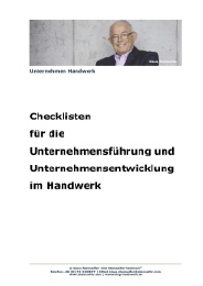 Checklisten von Klaus Steinseifer f&uuml;r die Unternehmensf&uuml;hrung und Unternehmensentwicklung im  Handwerk