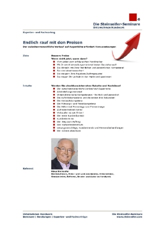 Experten- und Fachvortrag: Endlich rauf mit den Preisen