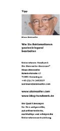 Der Tipp von Klaus Steinseifer | Wie Sie Reklamationen gewinnbringend bearbeiten